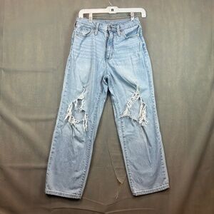 Universal Threads Womens Ripped Boyfriend Jeans High Waisted Size 26R